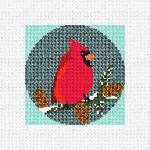 Cardinal Christmas Ornament Needlepoint Kit