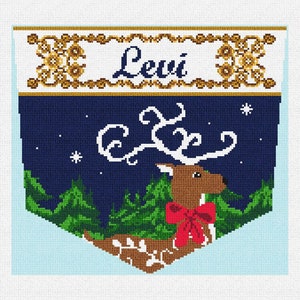 Regal Reindeer Stocking Cuff Needlepoint DIY Kit