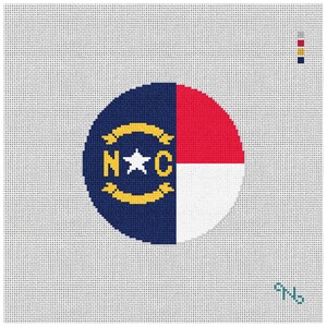 North Carolina State Flag Needlepoint Christmas Ornament DIY Kit