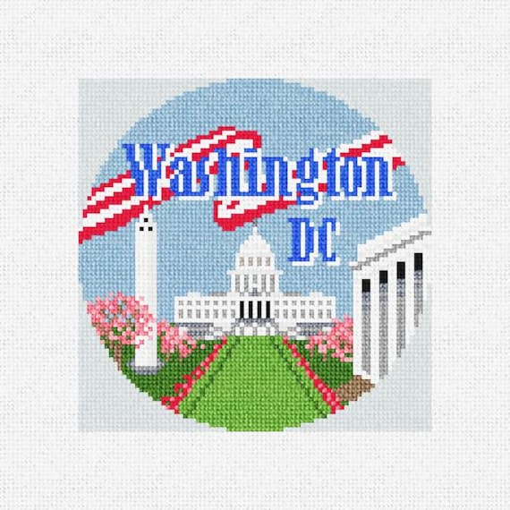 Washington DC Needlepoint Christmas Ornament DIY Kit 