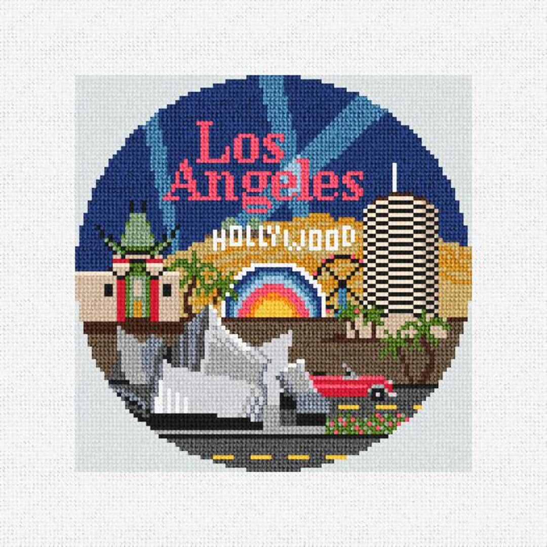 Los Angeles Needlepoint Christmas Ornament DIY Kit Etsy