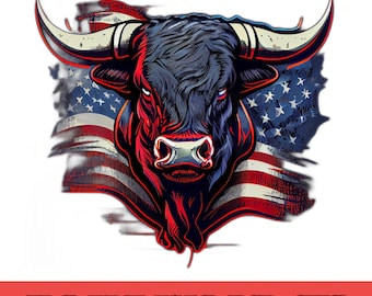 American Flag Buffalo SVG: Patriotic Wildlife Graphic (Digital Download)
