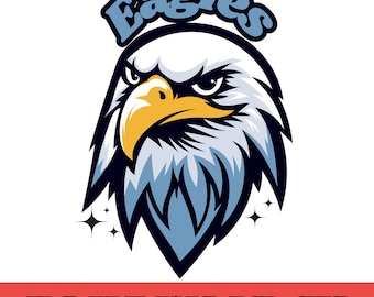 Adler-Maskottchen SVG PNG: Grafikdesign für Sportmannschaften (Digitaler Download)