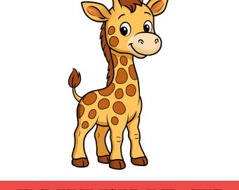 Aquarell-Giraffenbaby-Clipart PNG, niedliche Giraffenbaby-Illustration, Tiermotive fürs Kinderzimmer, Safari-Babydeko
