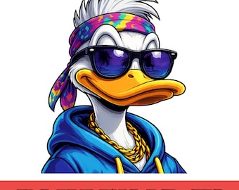 Cartoon Ente Clipart PNG, Sonnenbrillen, Bandana Grafik (digitaler Download)