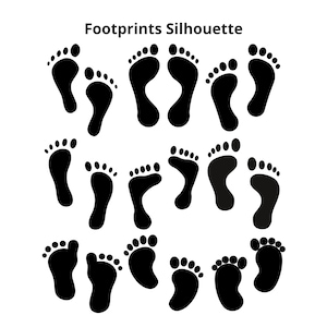 Footprints Silhouette SVG, Footprint PDF, Foot Prints Png, Footprints Clipart, Footprint Svg, Foot Svg, Footprints Feet SVG, Footprints Clip