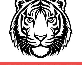 Tiger SVG-Bundle: Silhouette, Strichzeichnungen, Grafiken im Used-Look (Digitaler Download)