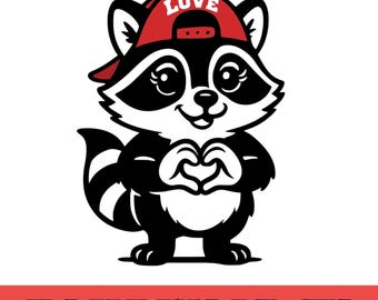 Illustration de raton laveur au format SVG, clipart de raton laveur mignon, silhouette de raton laveur, illustration d'animal de la forêt