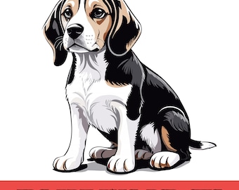 Beagle SVG, Beagle Hond Clipart, Schattig Beagle Silhouet, Beagle Liefhebber Grafisch, Hondenras SVG Ontwerp, Digitale Download