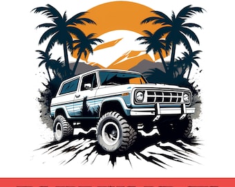 Watercolor Off-Road Car Clipart, 4x4 Jeep Illustration (Digital Download)