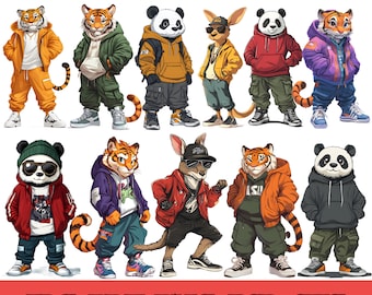 Streetwear T-Shirt Design Bundle, Urban Graphics Clipart (Digital Download)