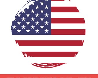 SVG-Datei mit amerikanischer Flagge im Kreis, patriotische USA-Grafik rund, Cliparts der US-Flagge, Design zum Unabhängigkeitstag