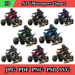Watercolor ATV Clipart, Off-Road Quad Bike Illustration
