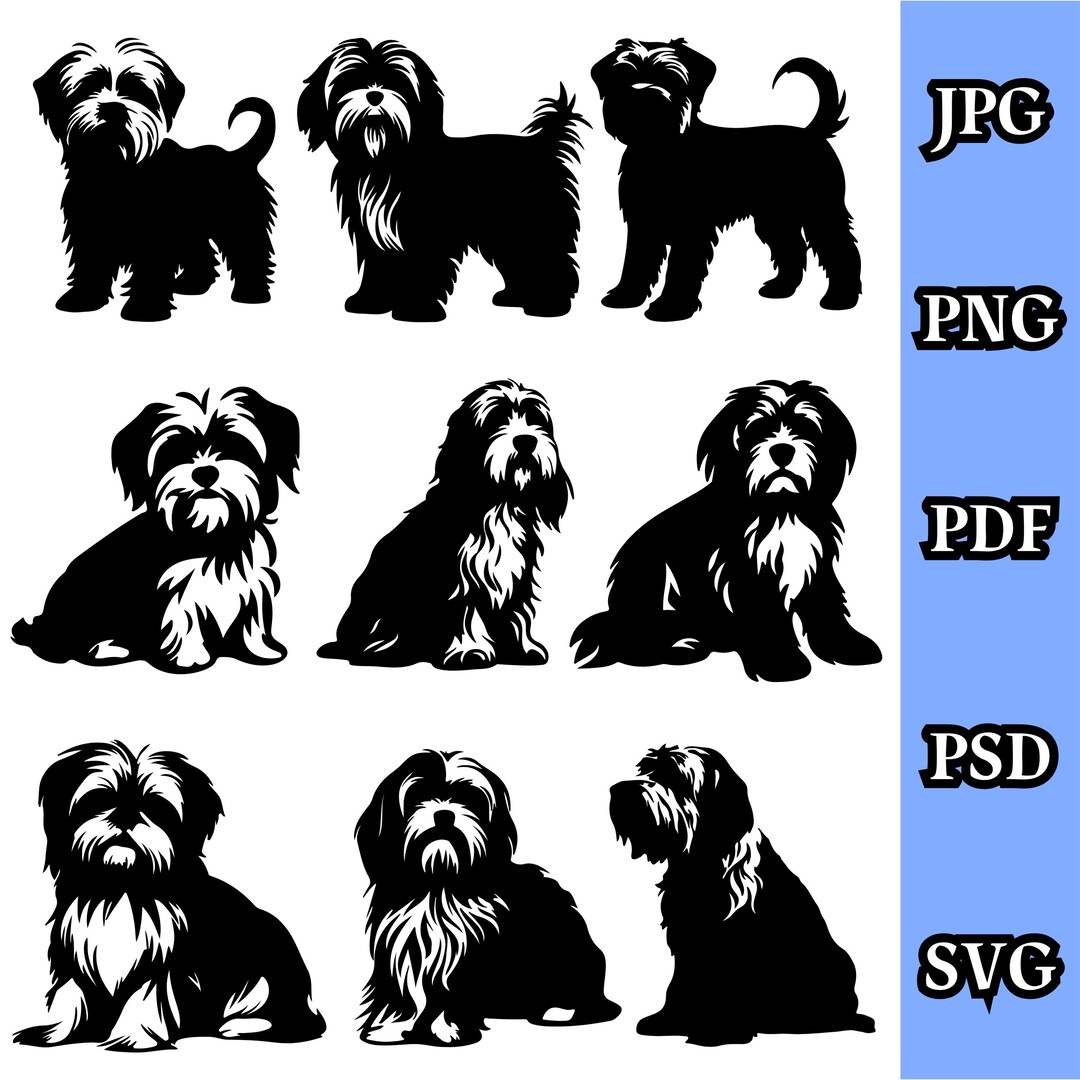 Dog Breeds Vector Clipart, SVG PNG Bundle (digital Download) - Etsy Canada