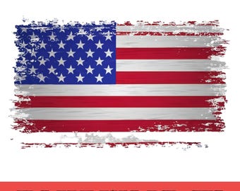 Clipart drapeau américain en détresse, graphique patriotique des États-Unis (téléchargement numérique)