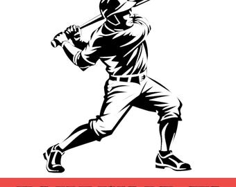 Baseball Player Silhouette, Sports Clipart (svg, png, pdf, psd, jpg)