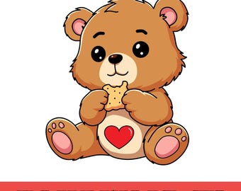 Watercolor Teddy Bear Clipart, Brown Bear, Commercial Use (Digital Download)