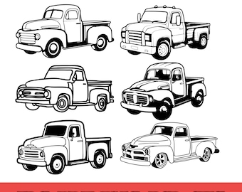 Classic Pickup Truck SVG Bundle, Vintage Truck Clipart (Digital Files)