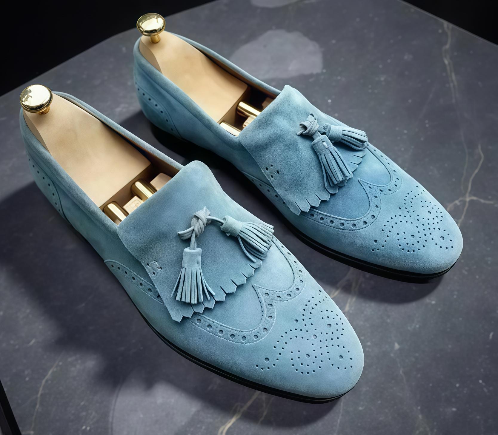 macys blue floral dress Carrucci Mens Navy Blue Lace-up Oxford Leather Dress Shoes With Lug So –  The Suit Depot main image 0