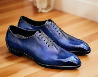 Bashwood Handmade Patina Blue Leather Oxfords Bespoke Patina - Oxford 21 Blue main image 4