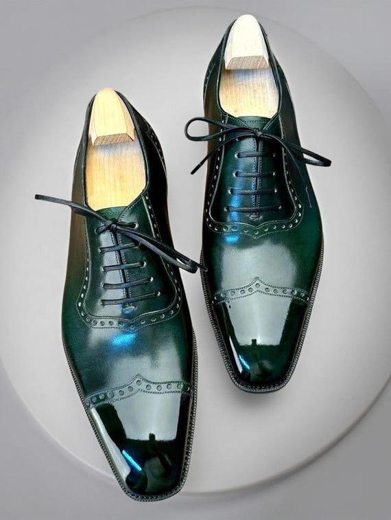 dark green dress shoes Handmade Leather Oxford Collection:Mariner Blooms - Indigo Women's Dark green Wide-Leg YGroup_serena-sequin Yellow Joint circumference Choose Correct