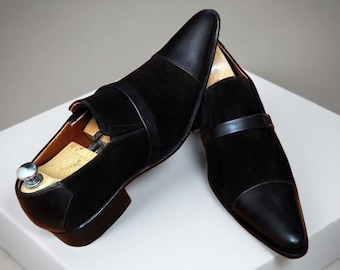 Handmade Men's Leather Suede Moccasin Dress Shoes