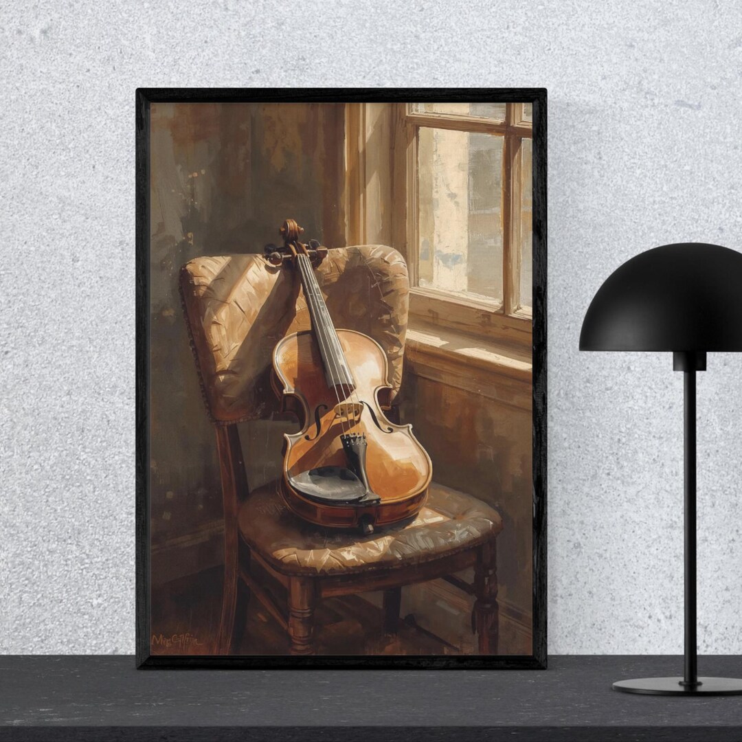 Vintage Violin Poster | Retro Classical Music Wall Art | Old Violin ...