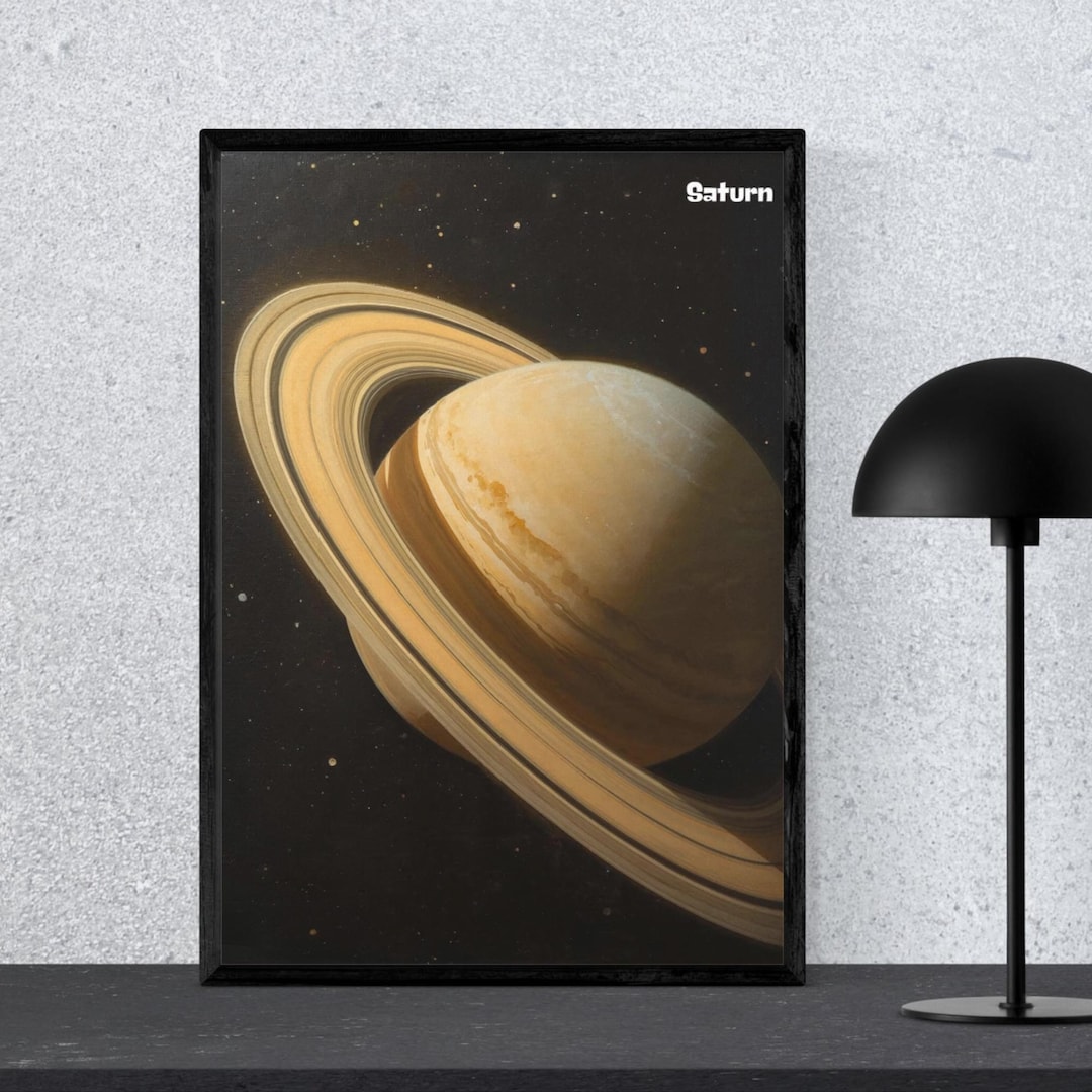 Saturn Planet Poster | Space Wall Art | Ringed Planet Print | Astronomy ...