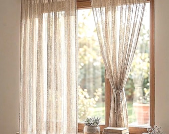 Open Weave Sheer Curtains, Custom Mesh Window Panels, Boho Light Filtering Curtains, Farmhouse Drapes, Custom Size
