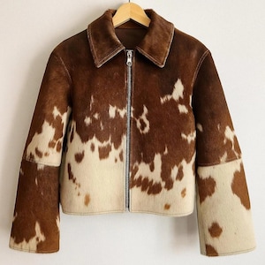 Women’s Hair-On Goat Leather Fringe Jacket | Vintage Cowgirl Western Coat
