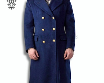 1960's Ugeco Nantes Navy Blue Wool Coat|1969 French Military Coat