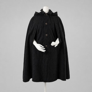 Edwardian Wool Cape c.1900 | Antique European Cape | Hooded Wool Cloak