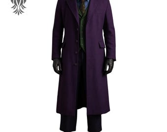The Dark Knight Joker Coat: Purple Wool Cosplay Trench Coat