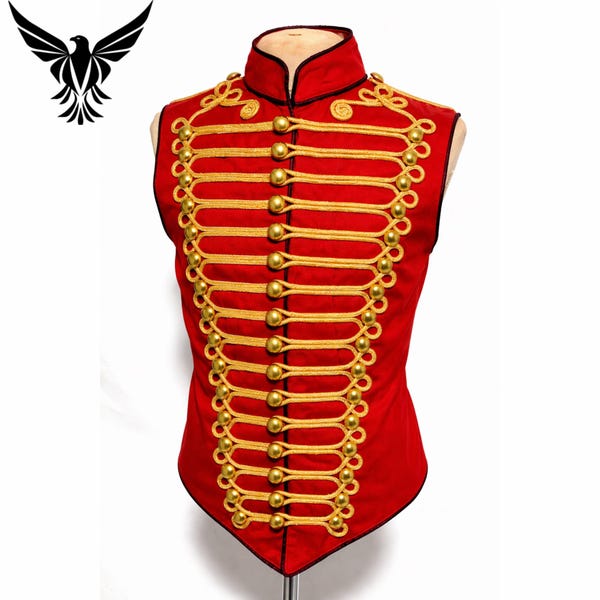 Chaleco del 11.º Regimiento de Húsares, oficial británico, Guerra de Crimea, 1854 / Chaleco de uniforme victoriano de húsares / Chaqueta militar histórica