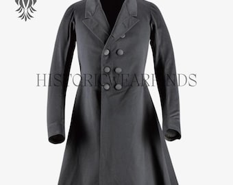 1920 年代の黒のビクトリア朝風フロックコート、ダブルブレストの
