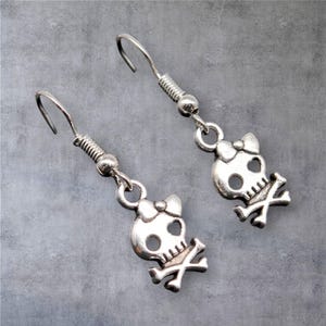 Skull Drop Earrings for Women | Dainty Skull Earrings | Gothic Style Jewelry