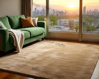 Hand-Tufted Rug Solid Grand-Chestnut Wool Rug: Minimalist Handmade Carpet