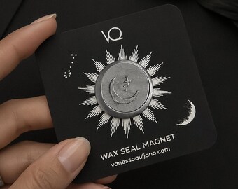 MOON & STARS WAX Seal Magnet | Handcrafted Moon Magnet | Teacher Student Gift | Fridge Magnet | Desk Accessory