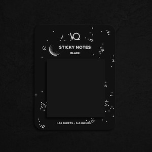 Matte Black Sticky Notes: 3x3 Notepad for Gel Pens