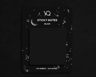 BLACK STICKY NOTES | 3x3 Notepad for Gel Pens