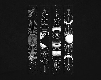 CELESTIAL BLACKOUT JOURNALS, Black Journal, Notebook, Bullet Writing Journaling, Notepad, Sketchbook, Scrapbook, Planner, Grimoire, Draw