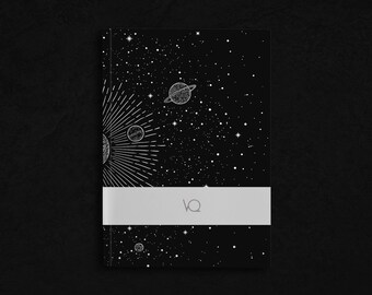 SOLAR SYSTEM Blackout Sketchbook Journal Notebook, Book of Shadows, Grimoire, Writing, Drawing, Black Pages