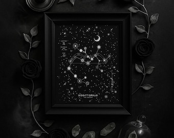 Sagittarius Zodiac Print: Silver Foil Constellation Art