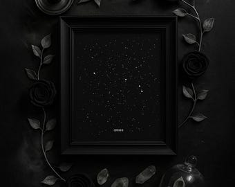 ZODIAC CONSTELLATIONS Astrology Horoscope Silver Foil Art Print
