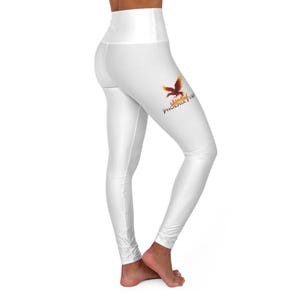 Phoenix Fyre Black Leggings | Fire Graphic Yoga Apparel | Unique Trendy Workout Pants