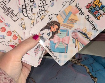 Back to School Savings Trackers for cash stuffing and Optional Binder