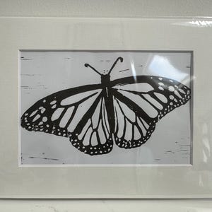 Butterfly linocut lino print