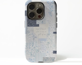 Patchwork Cute Jesus God Bible Verse Cover with 17 16 15 14 13 12 Plus Pro Max, Compatible with Samsung S25 S24 S23 S22 Plus Ultra.
