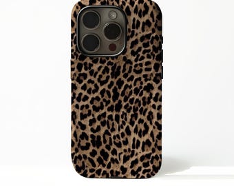 Funda con estampado de leopardo, diseño de piel de leopardo, compatible con iPhone 17/16/15/14/13/12/11 Pro Max/Samsung S25/S24/S23/S22 Plus/Ultra