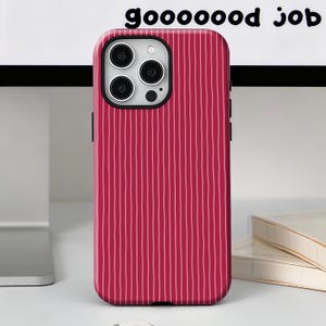 Coque de portable à rayures bordeaux, rayures acidulées, avec iPhone 17/16/15/14/13/12/11 Pro Max et Samsung Galaxy S26/S25/S24/S23/S22/S21.